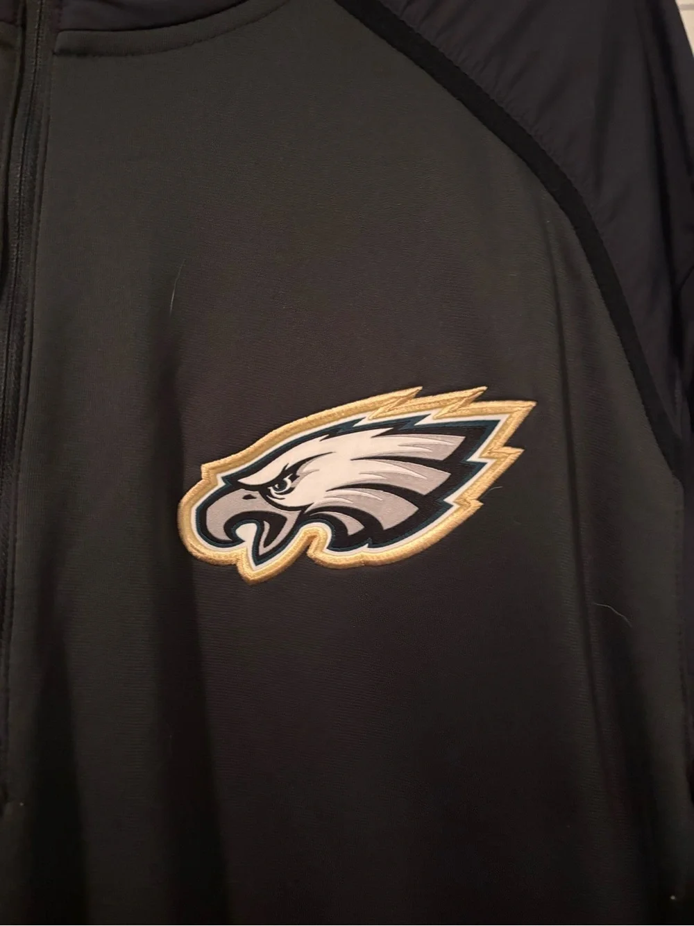 Nike Black and Dark Gray Philadelphia Eagles Quarter-Zip Pullover light jacket